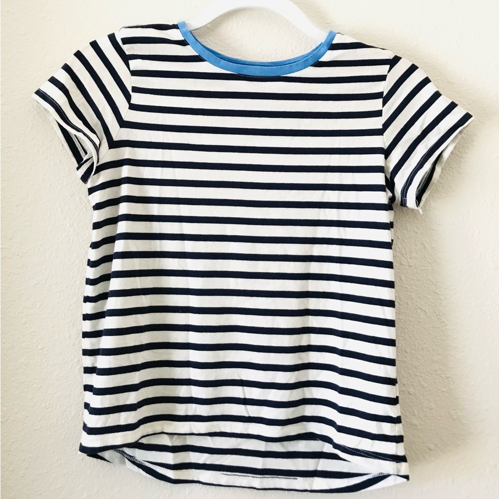Striped Cotton Girls Tee Navy Striped Shirt for Girls